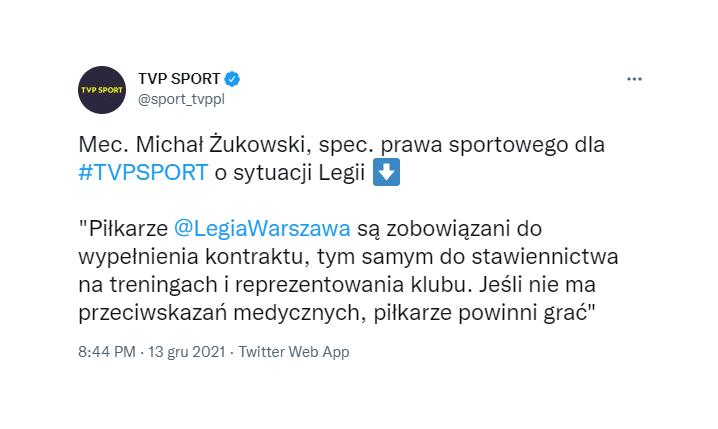 SPECJALISTA prawa sportowego nt. ewentualnych ROZWIĄZAŃ UMÓW piłkarzy Legii